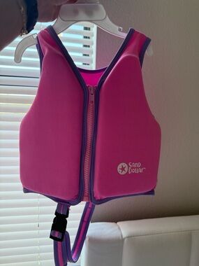 Sand Dollar Pink Swimming Life Vest for Girls 2T-4T up to 33lbs